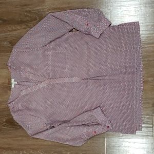 (XS) Joie 100% Silk Geometric Flowy Blouse Business Casual Luxury Formal